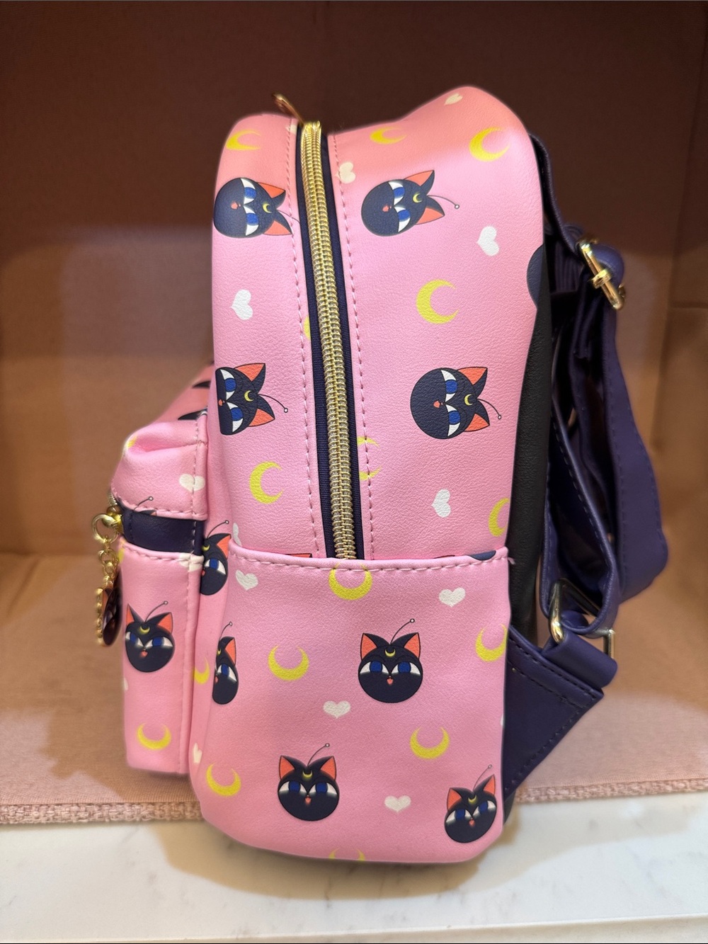 Pink Luna Pattern Mini Backpack - Picture 2 of 4